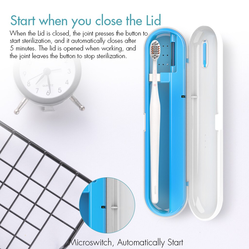 Box Ultraviolet Light Sanitizer Cleaning Tools Kids Adults Toothbrush