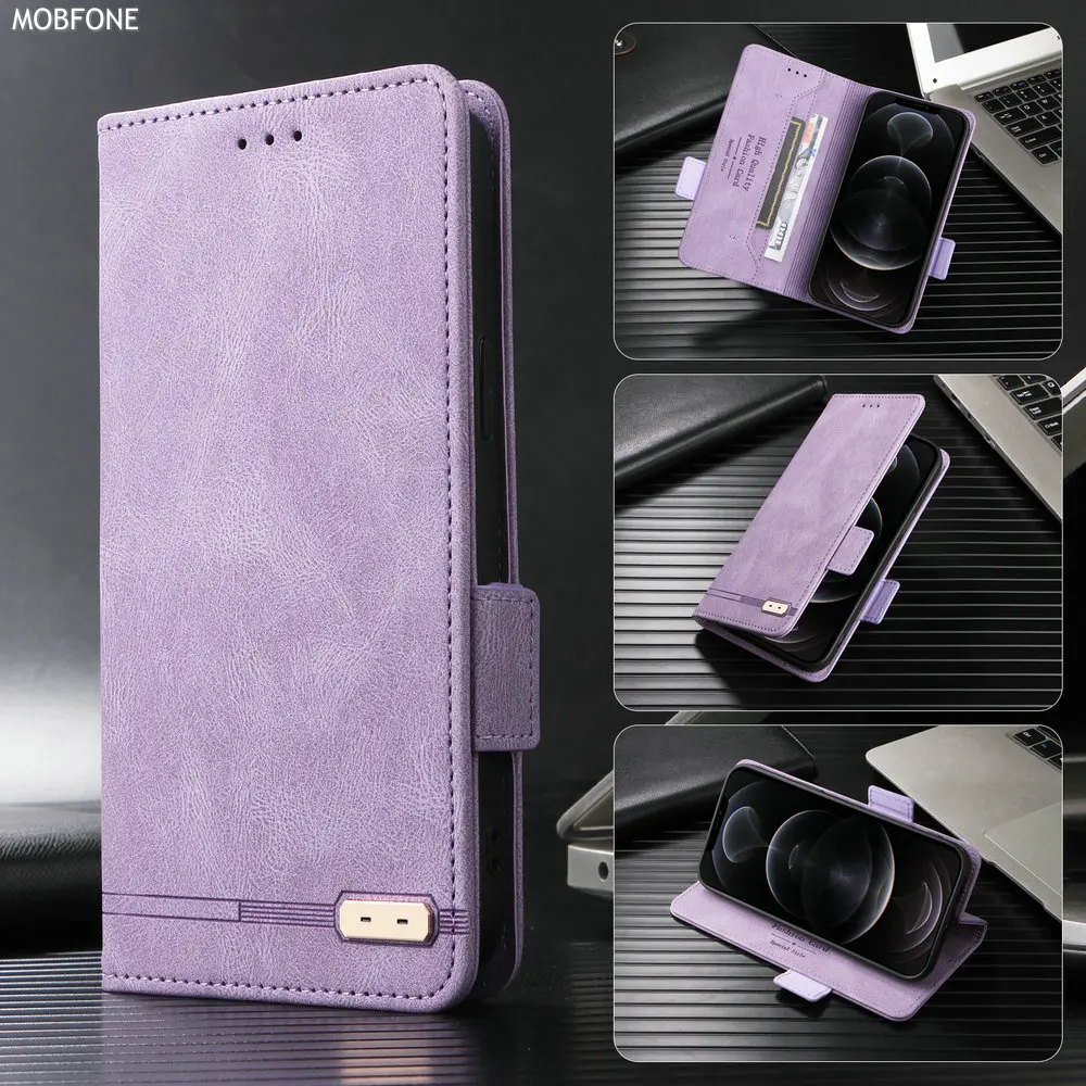 Realme GT 6 6T NEO 6 SE Flip Case Luxury Skin Texture Leather Wallet Book Full Cover For Realme GT6 GT6T Neo6 SE Phone Bags: PE / PURPLE