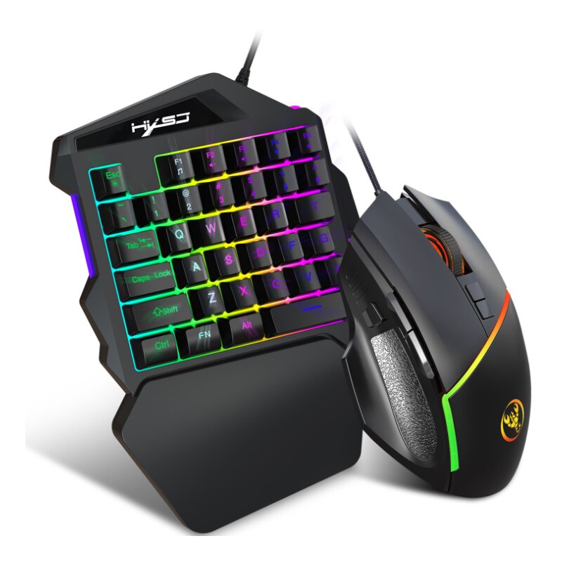 60% keyboard resin keycap backlit keycaps V100 One-Handed Keyboard Left Hand Set Compact Mini Portable Phone Gaming Keyboard: V100 A869 combo