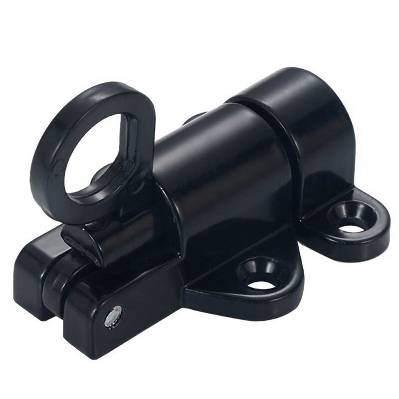 Aluminum Alloy Security Automatic Window Gate Lock Spring Bounce Door Bolt Latch, Black