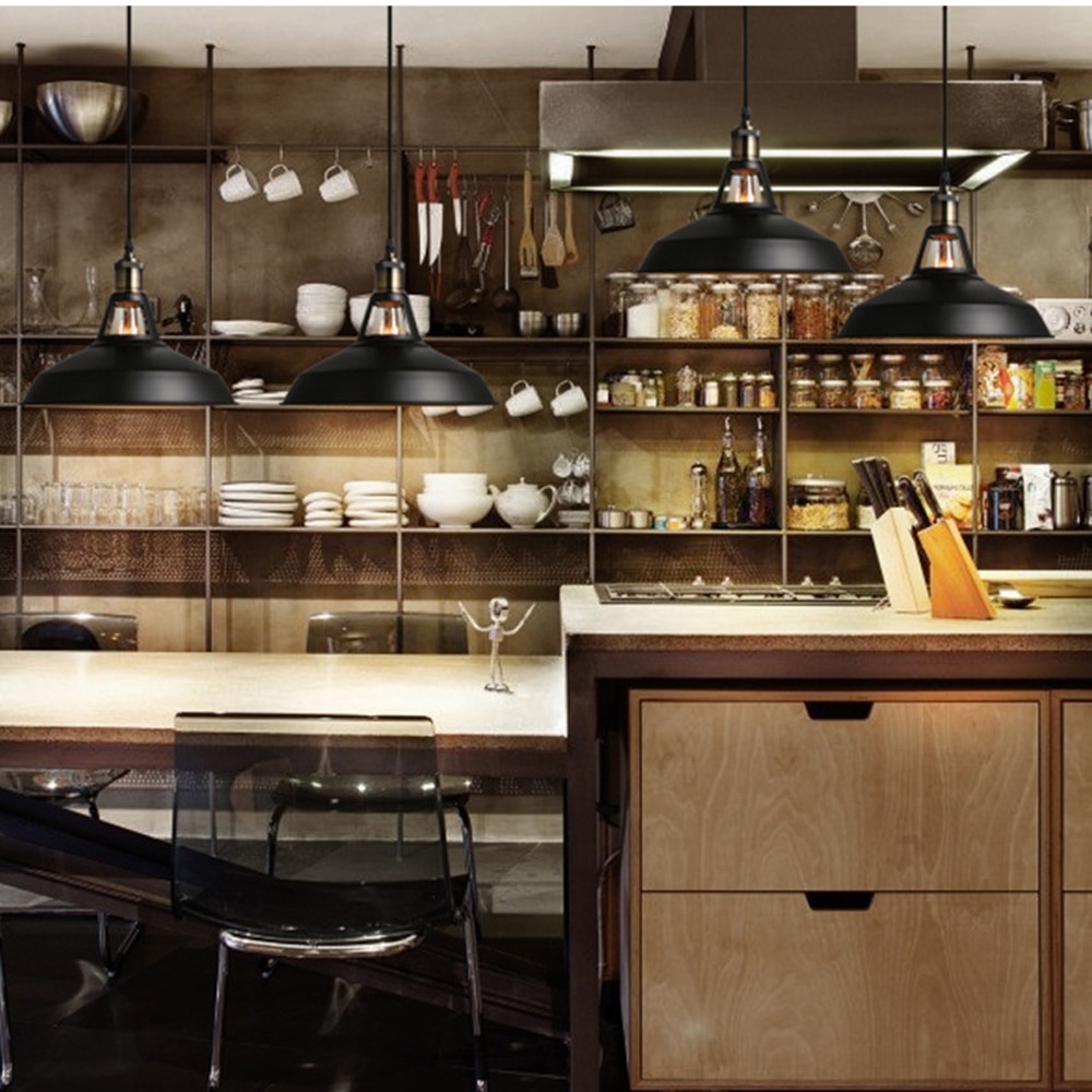 Wrought Iron Pendant Lamp Nordic Vintage Lighting with E27 Edison Russia Dining Retro Pendant Lighting Pub Cafe Bar Decoration