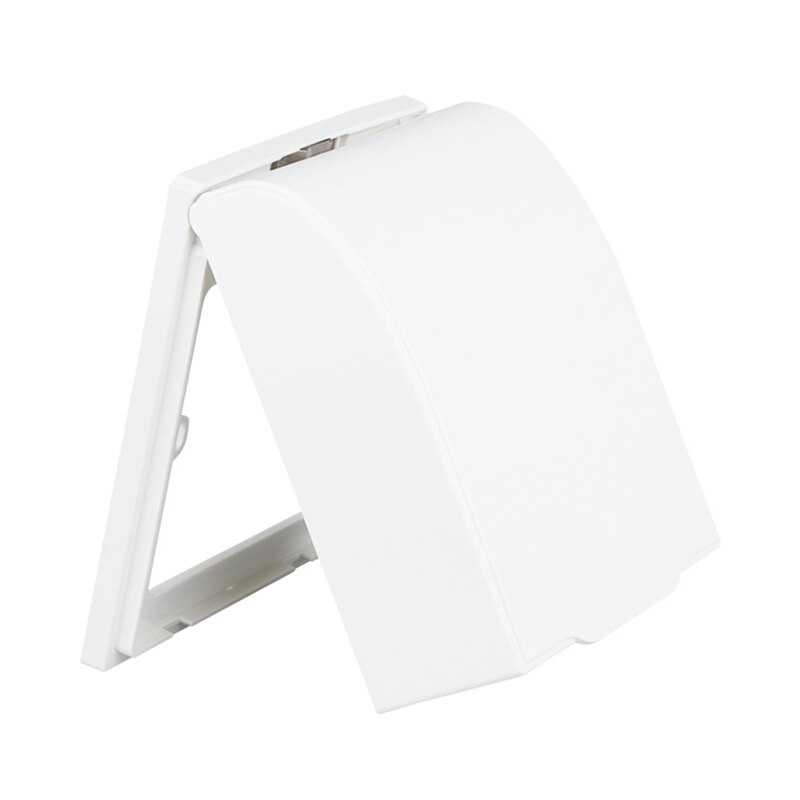 Vandtæt plastafbryderdæksel væglampe dørklokke flip cap dæksel til hjemmebadeværelse vandtæt switch case: Hvid