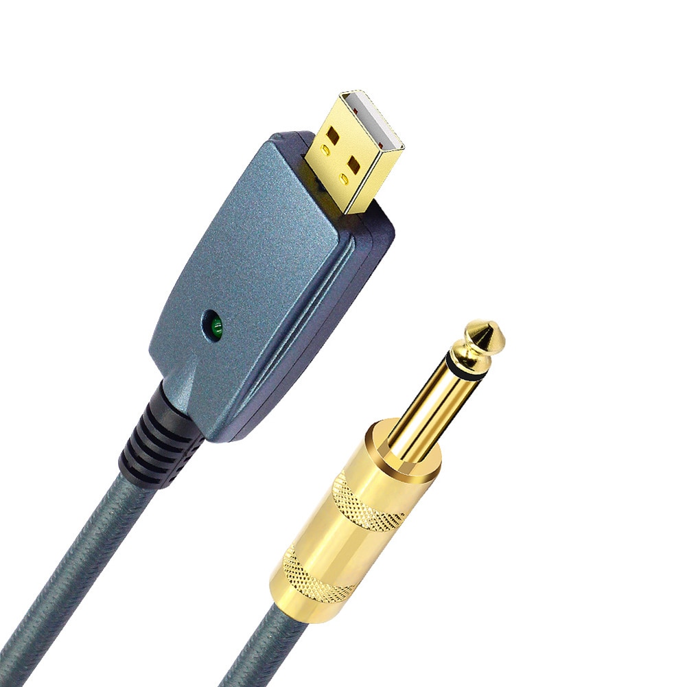 Usb guitar kabel guitar kabel elektrisk guitar tilbehør guitar audio stik ledning adapter 6.35mm guitar kabel interface