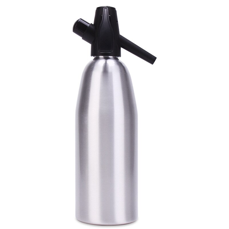 1L Portable Soda Maker Carbonated Bubble Water Machine DIY Cocktail Soda Siphon Bar Tools: silver
