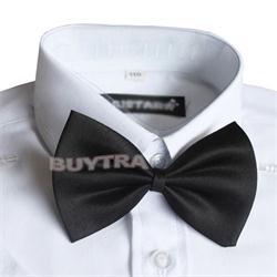 Corbata de niño roja negra Linda pajarita para niños tipo mariposa: black