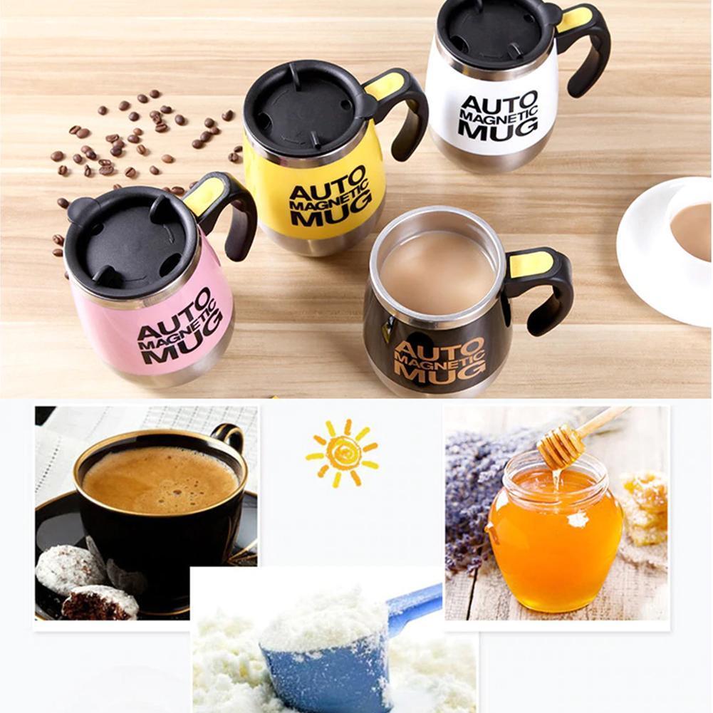 Auto Sterring Coffee Mug Stainless Steel Magnetic Mug Electric Mug Shaker Milk Cover Cup Mixing Mugs Lazy Smart Supplies Co D1K4