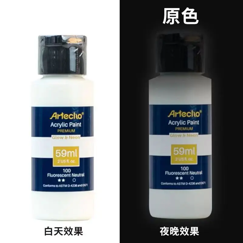 Fluorescent Acrylic Paint High Brightness Luminous Paint 58ml Student Hand Painted DIY Textile Wall Light Absorbing Pigment: Lavender