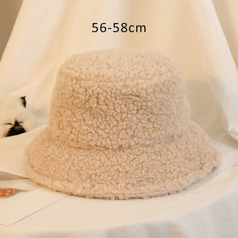Pure Color Japanese Style Hat For Men Women Unisex Bucket Hats Keep Warm Autumn Winter Fisherman Hat Artificial Fur Caps