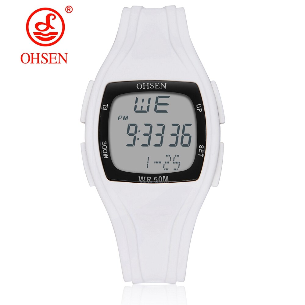 Digital Led Women Sport watches White silicone waterproof Lady Watch girl boy wristwatch relogio feminino: White Watch