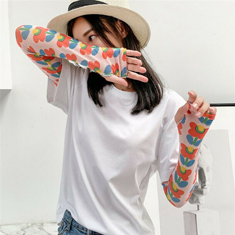 1 pairs Style Ice Silk Arm Sleeves Colorful arm Warmers Summer Sports Protection Running Cycling Driving Sunscreen