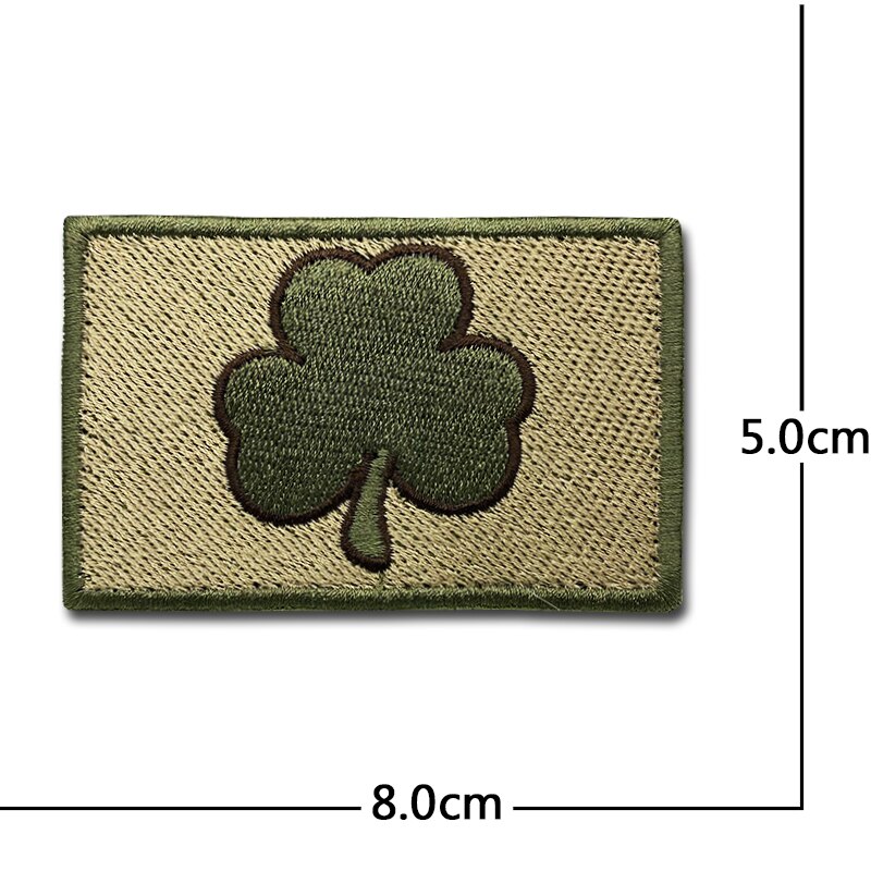 Shamrock Lucky clover Patches Velcro Embroidered Creativity Badge Hook and Loop Armband 3D Stick on Jacket Backpack Stickers