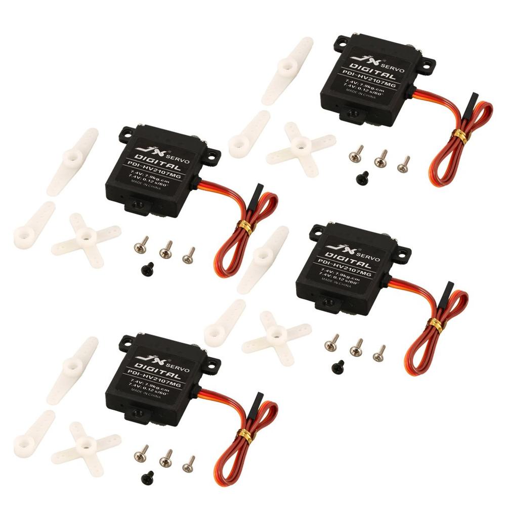 JX PDI-HV2107MG-Servo Digital de engranaje de Metal para avión de ala fija, 7,9 kg, 4 Uds.