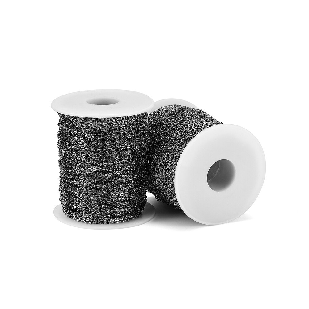 5 Meter Koperen Twisted Kettingen Kralen Kabel Link Clip Kralen Ketting Voor Diy Enkelbandje Kettingen Armband Sieraden Maken Levert: S / Black