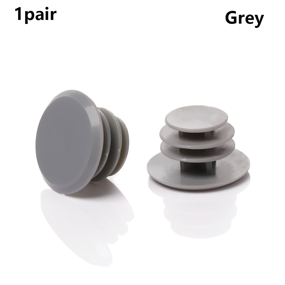 1Pair Bicycle Plastic Handles Caps Colorful Stoppers Handlebar Grip End Plugs Road Bike Grips Cycling Accessories: Grey