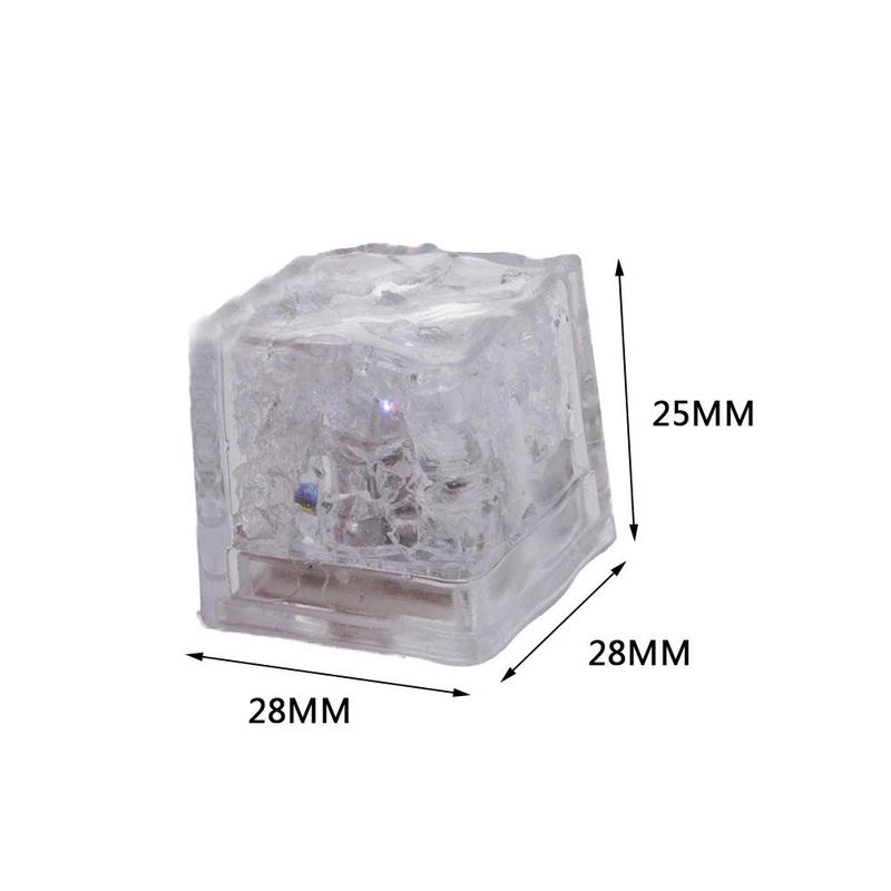 Cubo de hielo brillante para fiestas, Bola de neón parpadeante, suministros de vino para vacaciones, decoración de Navidad, luz de boda, 12 Uds.