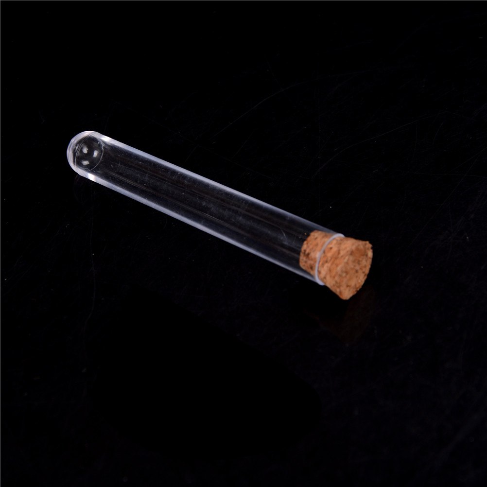 10 stk / mye 12 x 75/12 x 100/15 x 100/15 x 150mm laboratorie plastprøverør med kork klar lab favorittrør, påfyllbar flaske