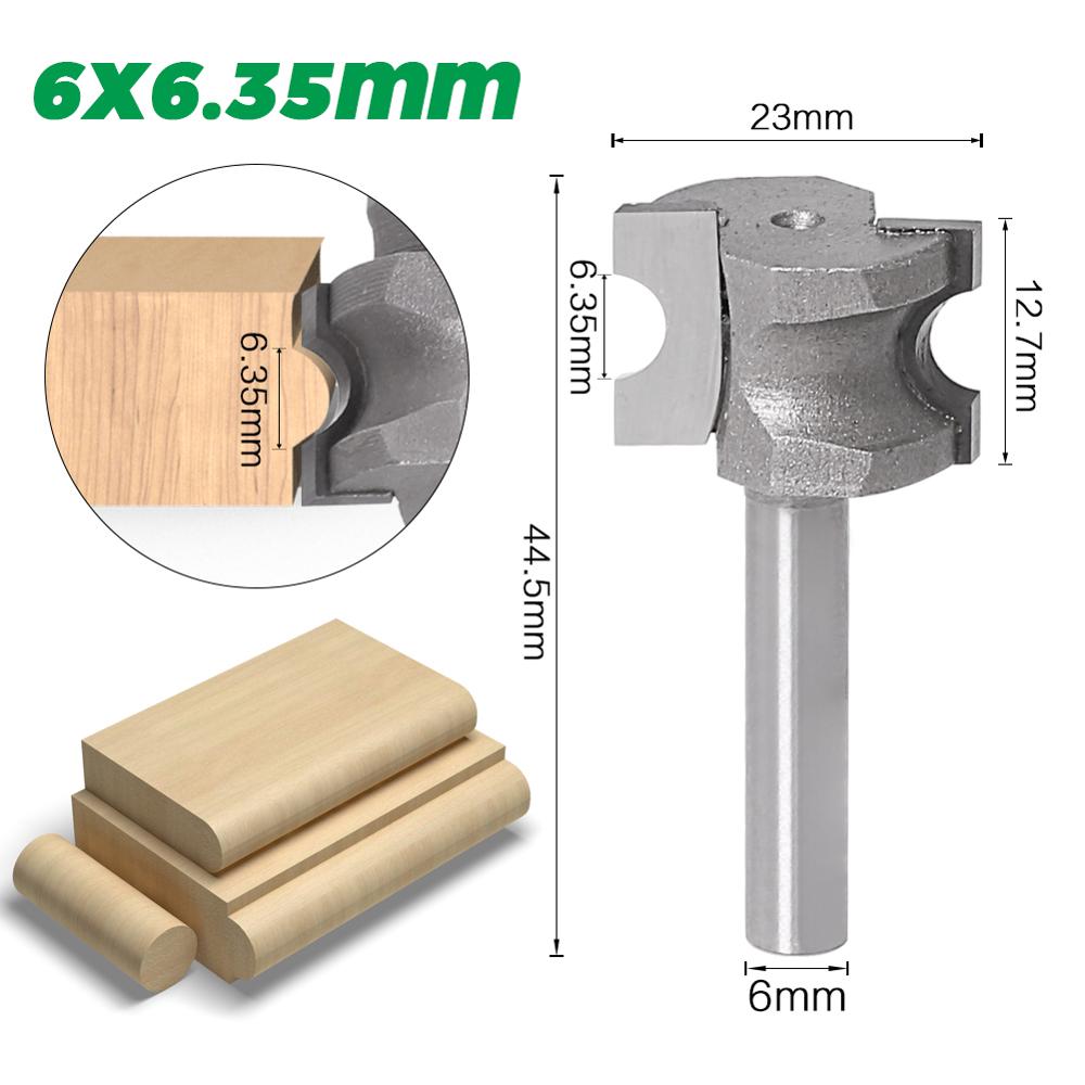 JGZUI 1PCS Half Round Side Cutter BitHalf Round Side Cutter Bit Router Bit Router Bit 6mm shank 12mm shank Woodworking bits