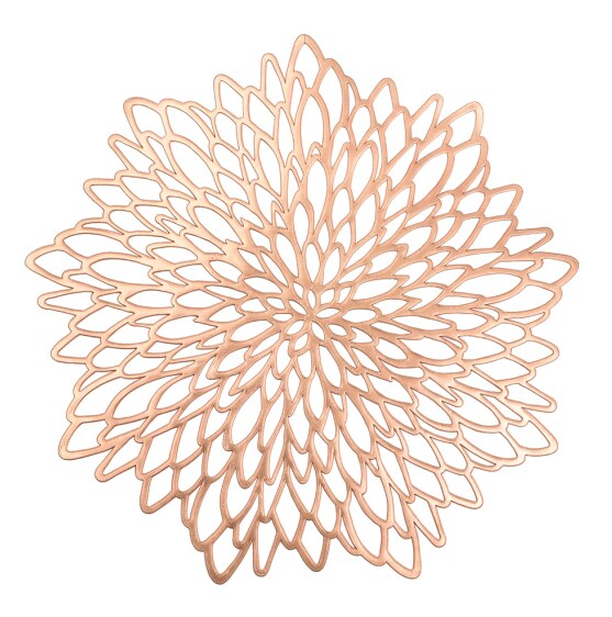 Pvc hule isoleringscoasterunderlag bordskålmåtter hjem juledekoration varmebestandig placemat til spisebord: Rose guld
