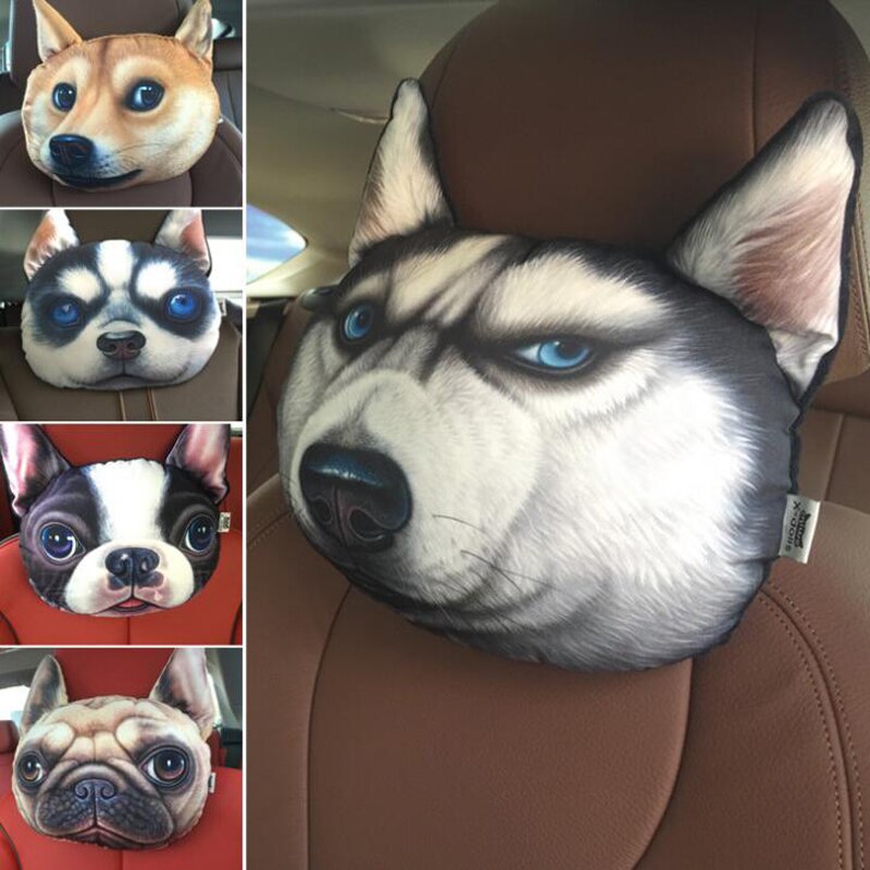Cojines para reposacabezas de coche 3D, cojín cómodo para perros y gatos, almohada para la cabeza con carbón activado
