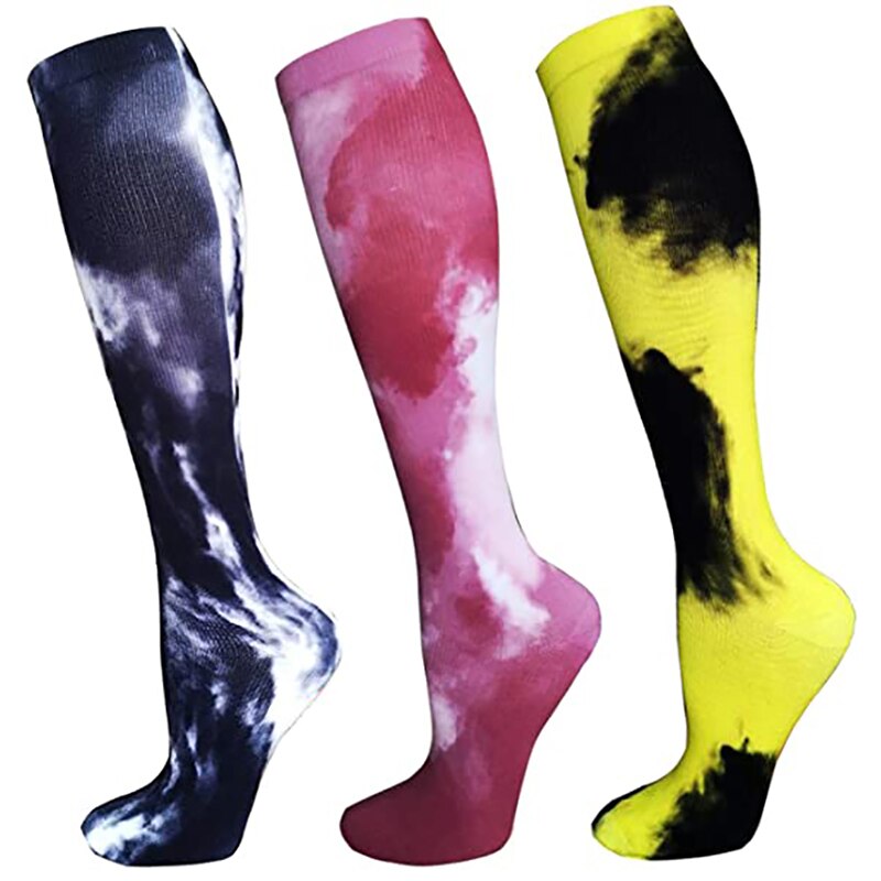 Men Women Basketball Cycling Socks Compression Running Leggings Color Printing 3D Marathon Outdoor Sports