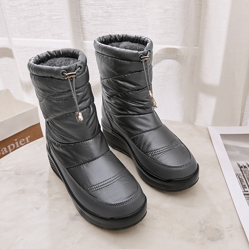 Minika women's fitness boots platform winter shoes Big Size 42 Girls non-slip waterproof snow boots for women botas mujer