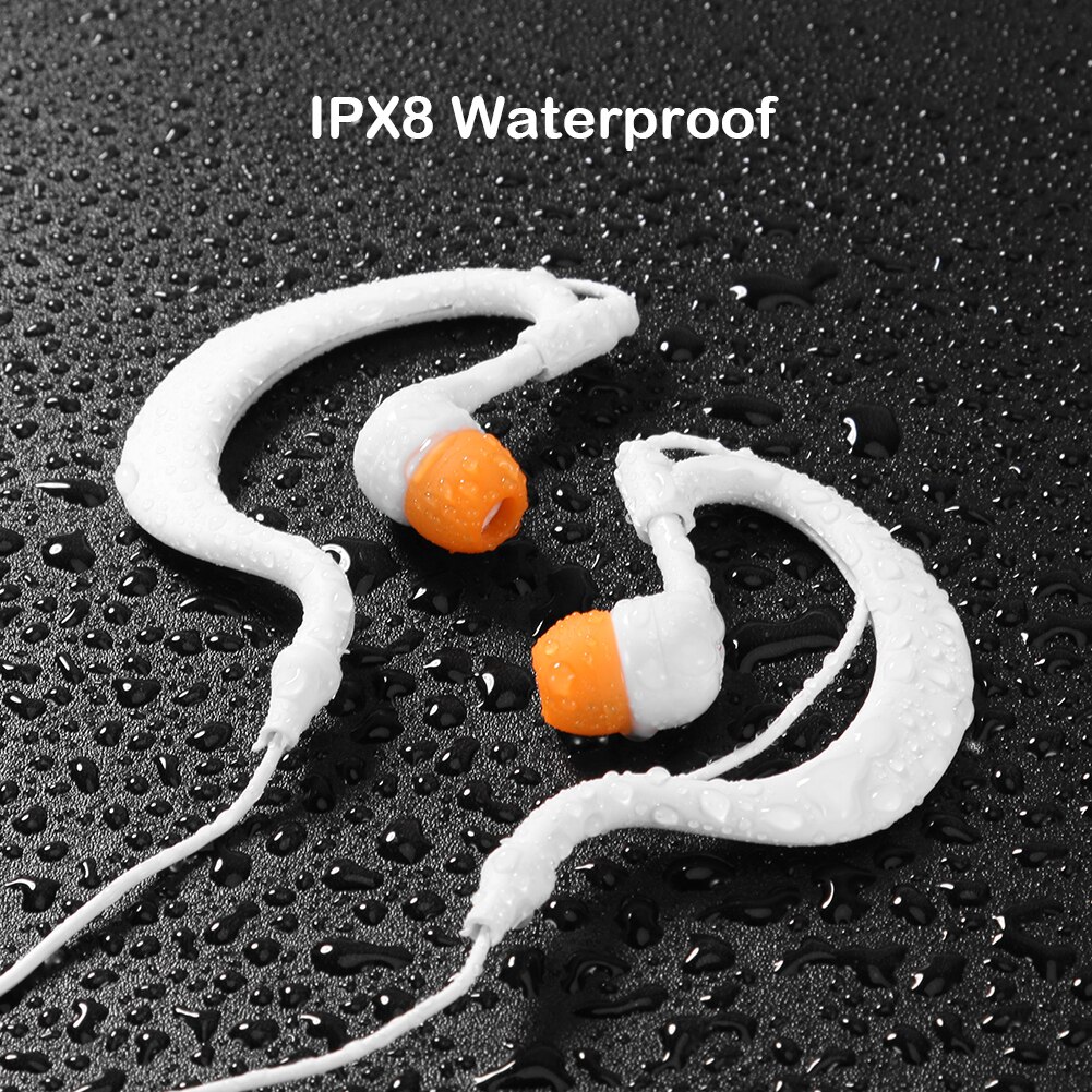 Pływanie słuchawki IPX8 telefon wodoodporny odtwarzacz MP3 słuchawki do nurkowania zaczep na ucho typ 3.5mm zestaw słuchawkowy dla aktywnych przewodowe słuchawki douszne