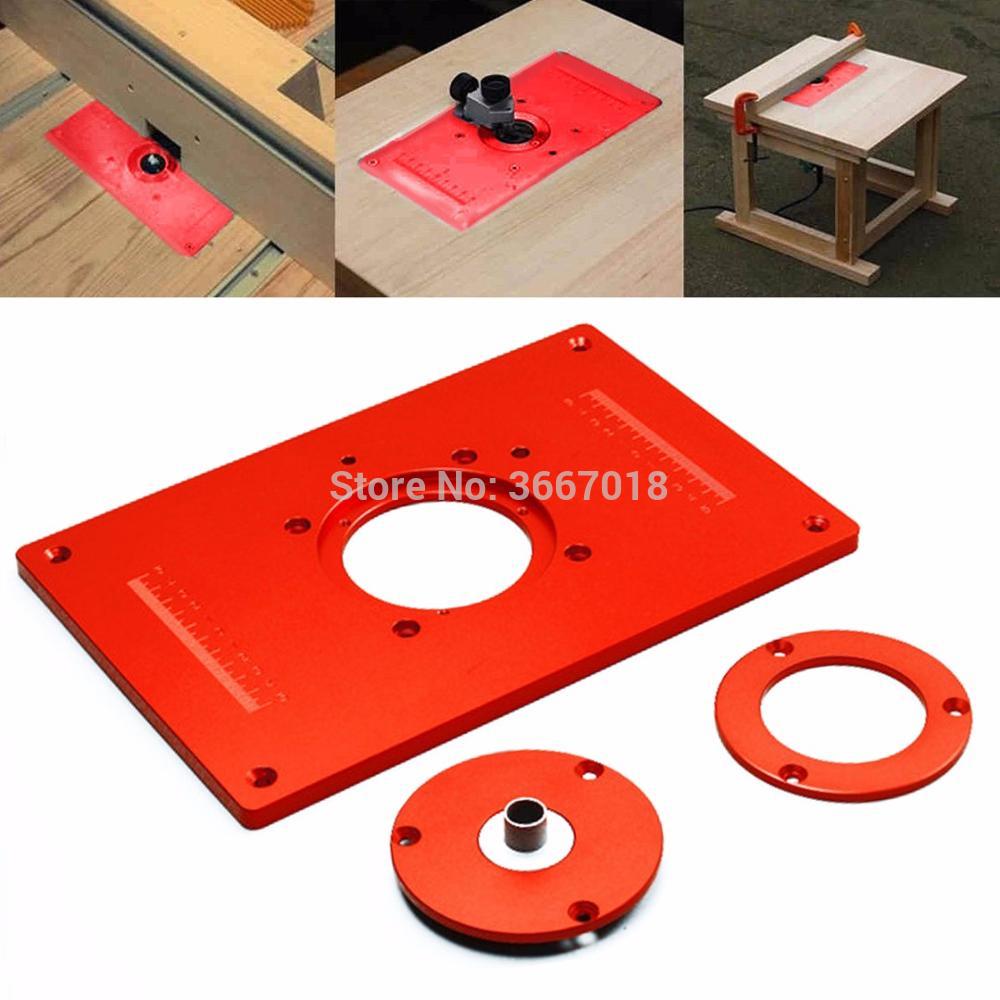 Plaque d&#39;insertion de Table de routeur universelle en aluminium 200x300x10mm avec couvercle pour Machine à graver le travail du bois, outil de bricolage