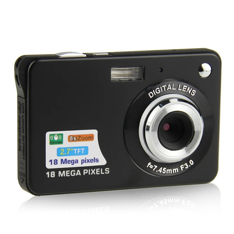 Mini cámara Digital TFT LCD de 2,7 "videocámara con Zoom 8x HD de 18MP, antivibración, Sensor CMOS de vídeo, enchufe US/EU/UKplug