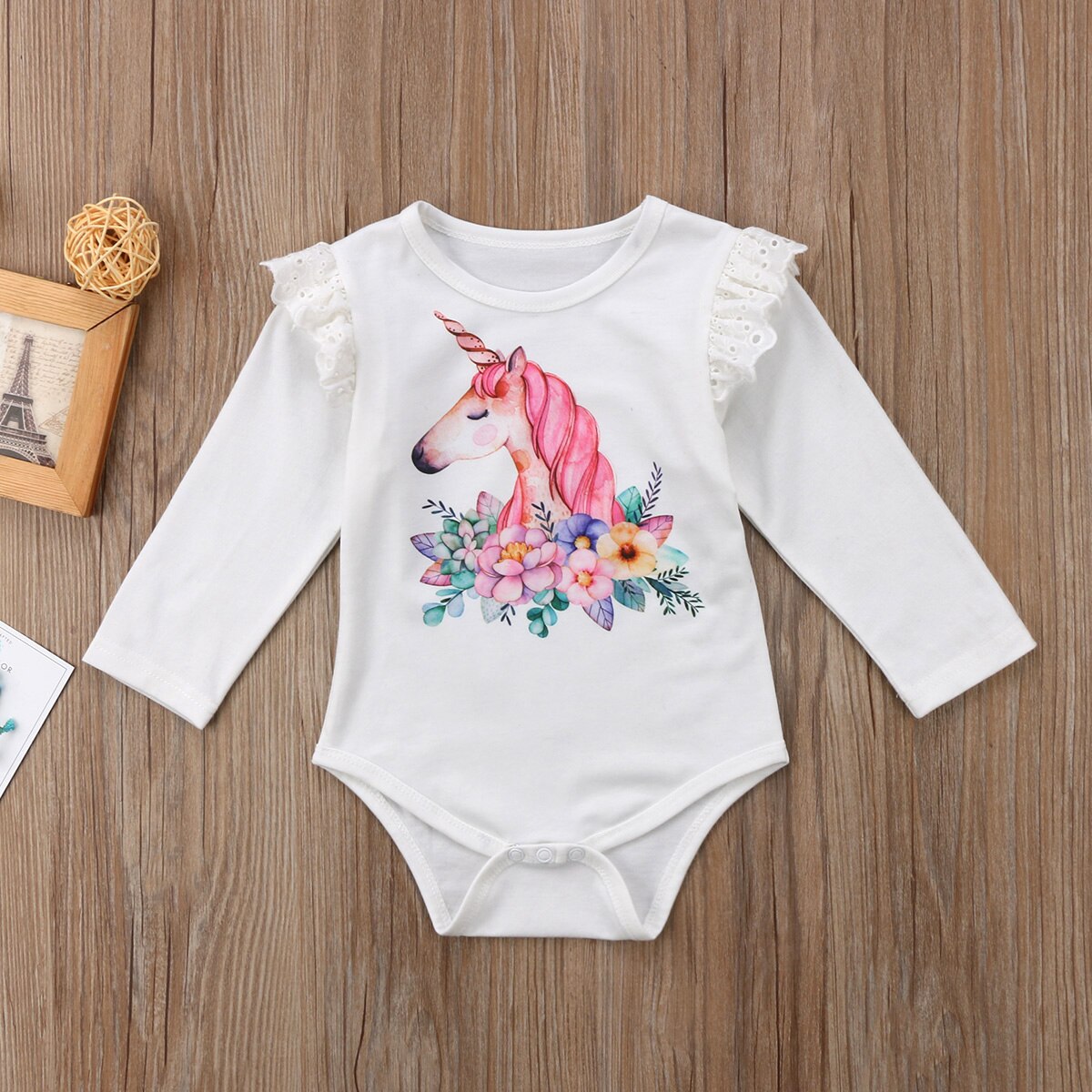 Newborn Baby Boys Girls Unicorn Boydsuit Long Sleeve