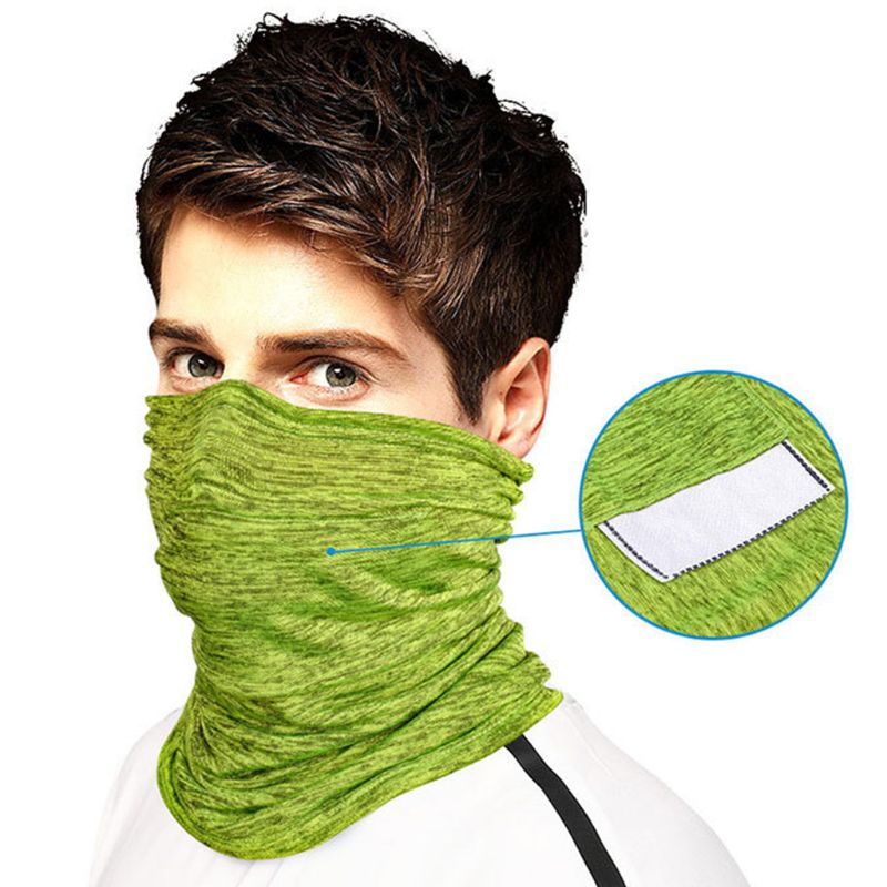 Écharpe pour masque Bandana unisexe sans couture | Avec poche filtrante, guêtre de cou couleur unie cyclisme anti-poussière pour l'extérieur,