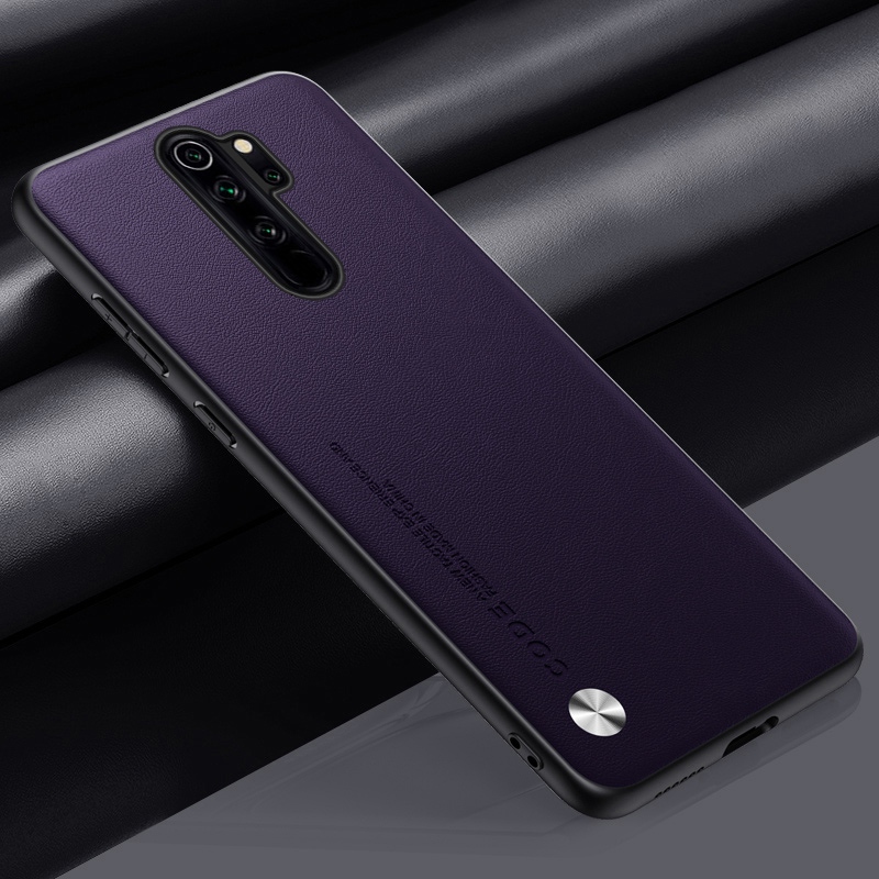 Luxury PU Leather Case For Xiaomi Redmi Note 8 Pro Back Cover Silicone Shockproof Protection Phone Case For Redmi Note8 Pro 8Pro: Blue