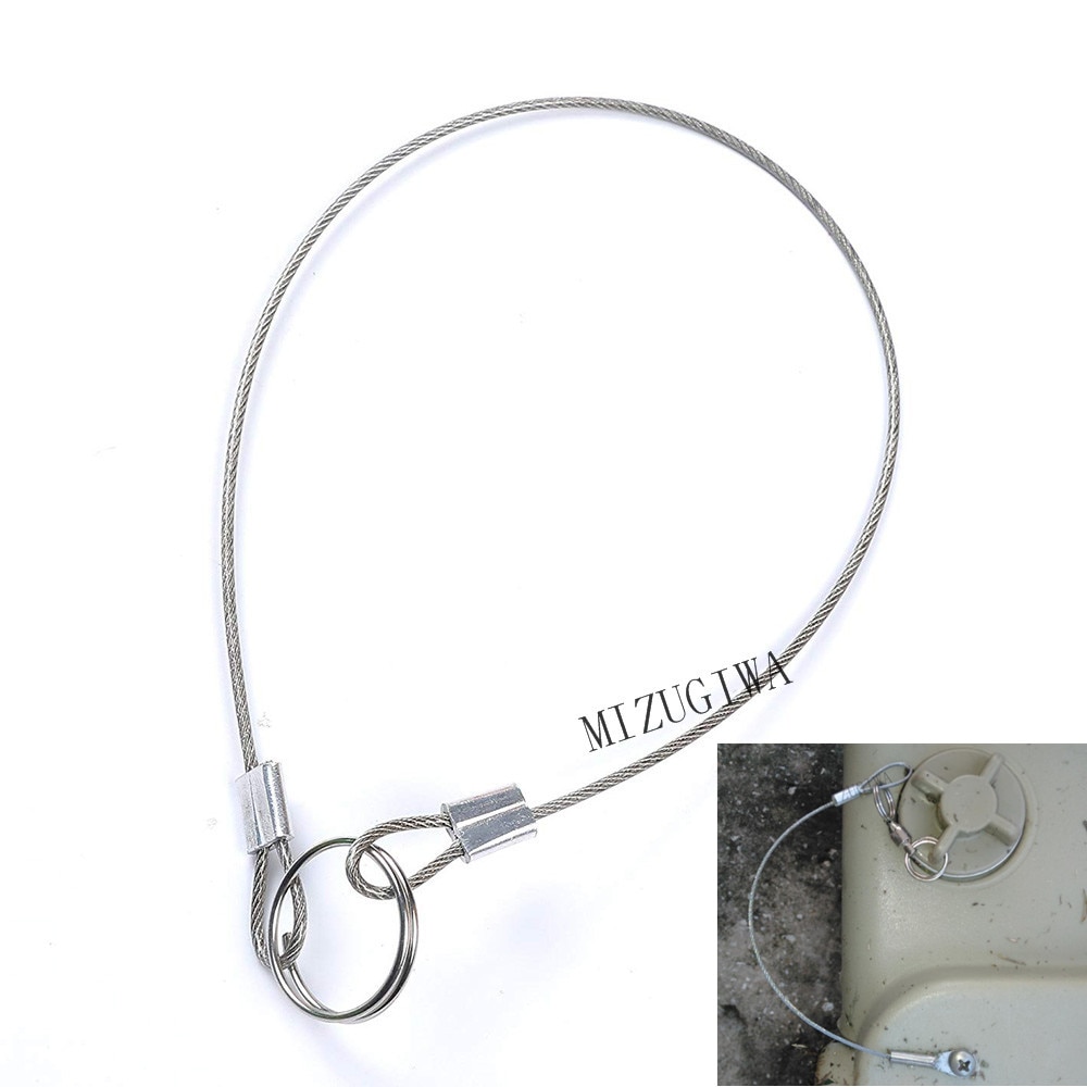 12" (30.5cm) Lanyard Cable Tether Safety Wire for Loss Prevention 2 Loops w/Quick Release Ring & Rubber Coating Stainless Steel