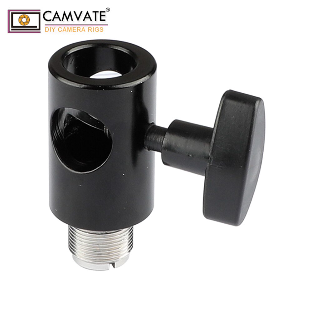 CAMVATE Light Pole Connector + Microphone Screw Adapter With 1/4&quot;-20 Female To 5/8&quot;-27 Male For Light Pole/Microphone Bracket