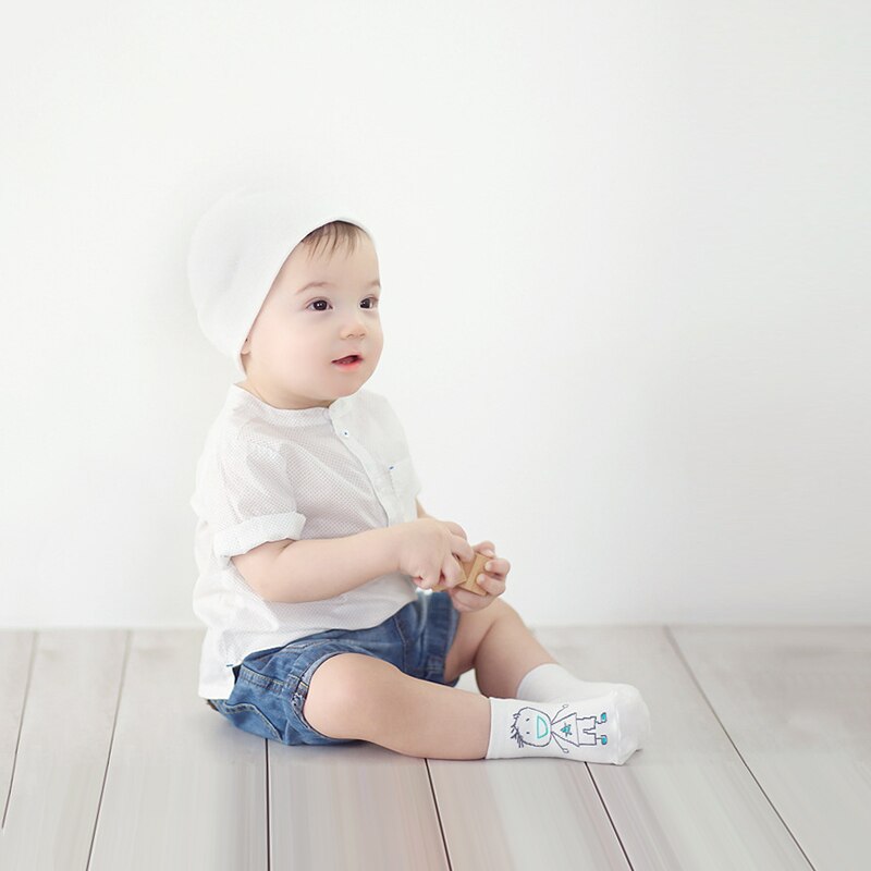 Baby Katoenen Sokken Herfst En Winter Jongen Meisje Cartoon Sokken Comfortabele En Warme Zachte En Ademend Effen Kleur Warme Sokken