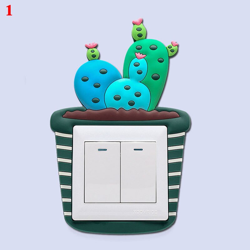 Switch Protection Sticker Room Decor Wall Sticker Cartoon Cactus Unicorn Dino Switch Stickers Home Decorations: 1