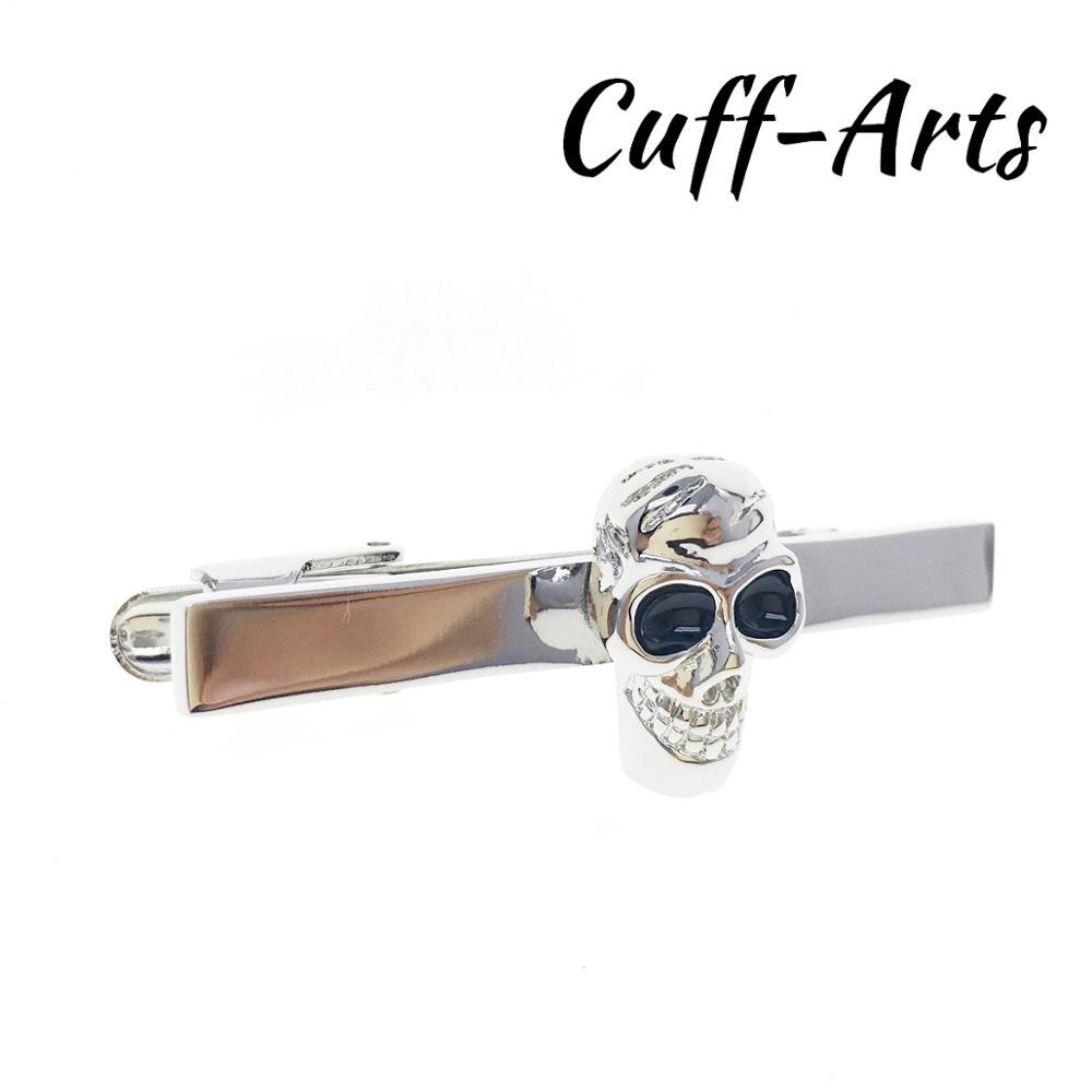 Cuffarts Schädel Krawatte Clip Mens Silber Einfache Krawatte Krawatte Pin Schließe Clip Zubehör Für männer Anzug Schönes t10007: Default Title