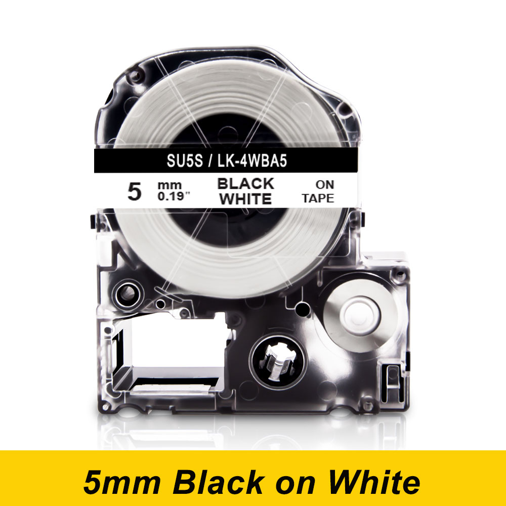 Tubo termorretráctil de etiquetas de 3,5/5/11mm SU5S SU11S SU5Y SU11Y SU3Y SU3W Compatible con impresora Epson LabelWorks LW-300 LW-400 LW-500: LC