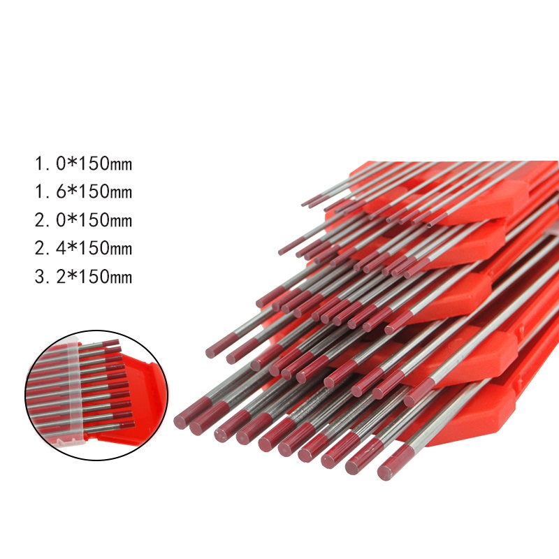 10 pcs/lot tungstène électrode tungstène Tig aiguille/tige 1.0 1.6 2.0 2.4 3.2mm pour Tig Machine à souder/soudage par points 150mm pointe rouge