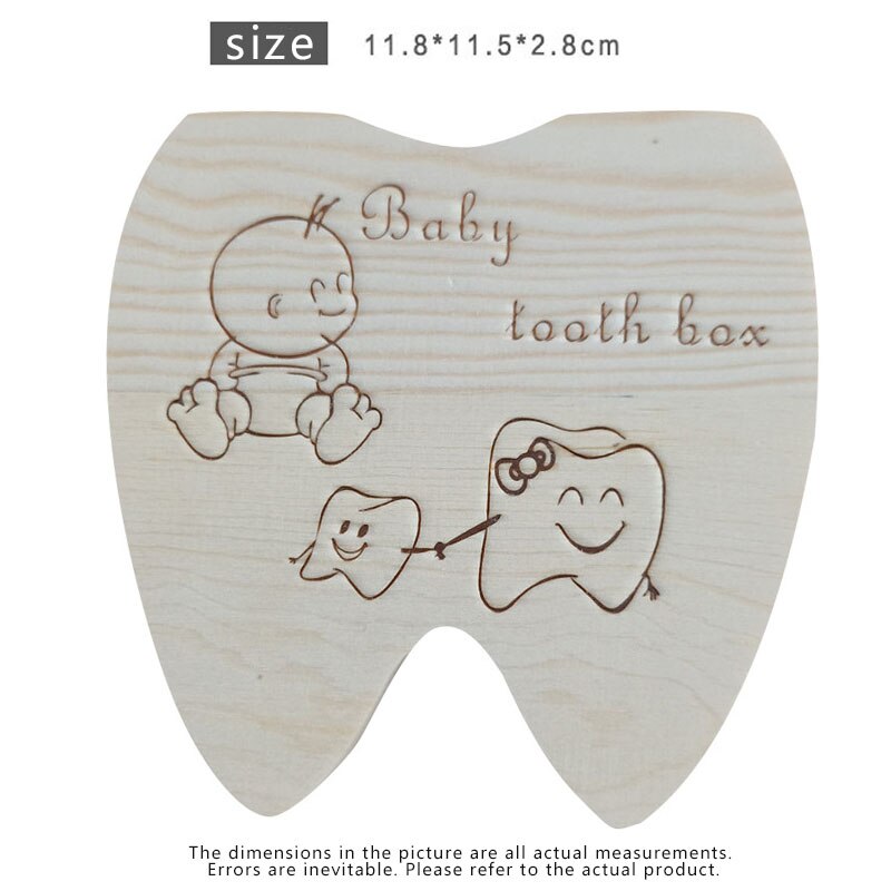 Engelska / spanska träbebis minitandlådor arrangör mjölktänder lagring navelsträng lanugo spara samla baby souvenirer