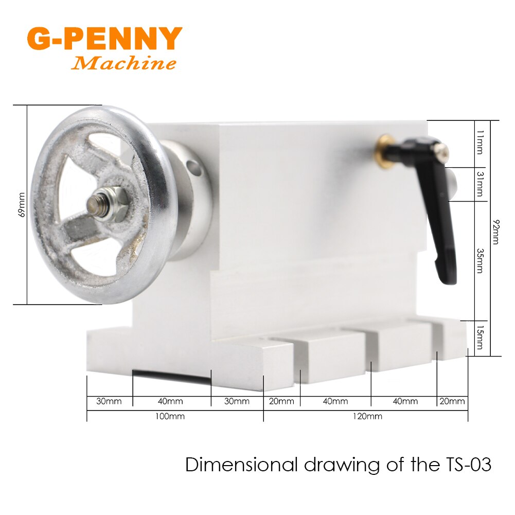 Tailstock Movable Optional Base / Three Heads Tailstock work with Rotary/ A/4th Axis For CNC Engravin Machine