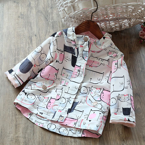 Spring Autumn Girls Windbreaker Jackets Coats Baby Girl Hooded Outwear Kids Clothes Children's Thin Jacket Clothing: FC133-White / 6