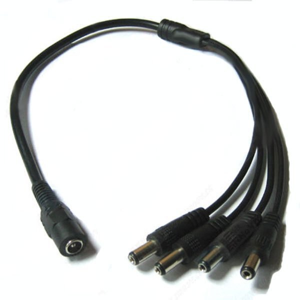 Hamrolte DC Power Splitter Kabel 1 man 4 Dual Vrouwelijke Adapter Kabel voor CCTV Camera