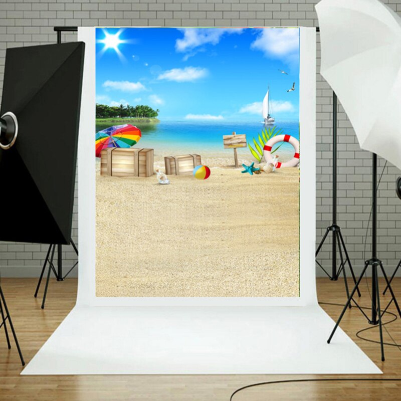 Blue Beach Sea 3D Photography Background Cloth Party Decoration Background Cloth