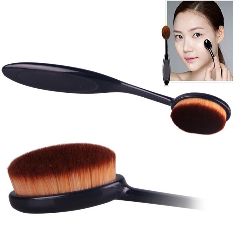 Kvinder makeup børster bløde ovale kosmetiske makeup tandbørste pro blush face pudder foundation børste makeup værktøj