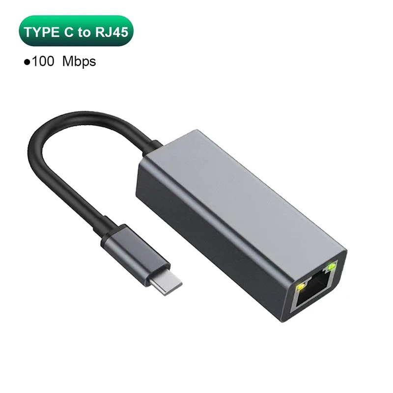 100/1000Mbps USB Type C Ethernet Adapter Rj45 Ethernet Adapter Network Card USB Internet Cable For PC Macbook Windows Laptop: black