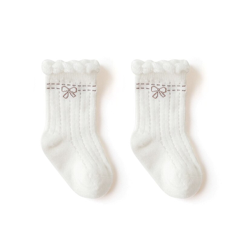 5 Paren/partij 0-5 Kinderen Sokken Zomer Katoen Jacquard Baby Bows Sokken Meisjes Mesh Leuke Jongen Peuter Sokken Kinderen kleden Accessoires