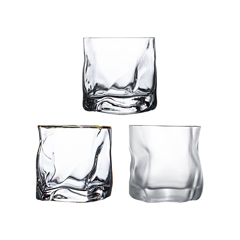 Verre à whisky torsadé Transparent en cristal, coupe d'eau irrégulière, décoration de verre de fête de famille, Bar de Brandy, bière et vin