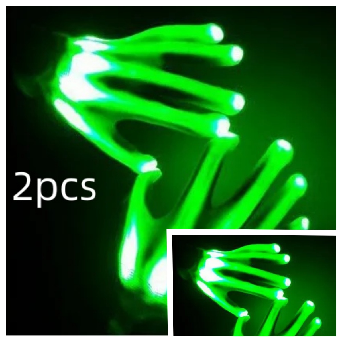 Luvas de led neon guantes brilhantes festa de halloween luz adereços luminosos piscando crânio luvas palco traje suprimentos: Prateado