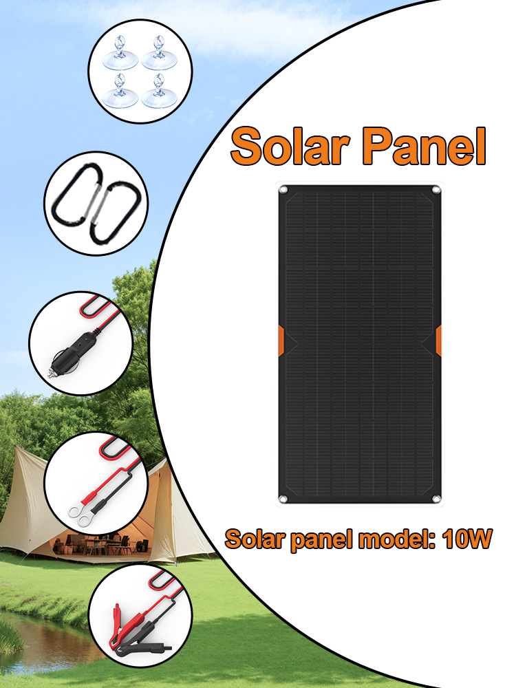 10W Solar Car Battery Charger Portable 12V Trickle Battery Charger & Maintainer Waterproof Solar Panel for Car Boat Automotive: Default Title