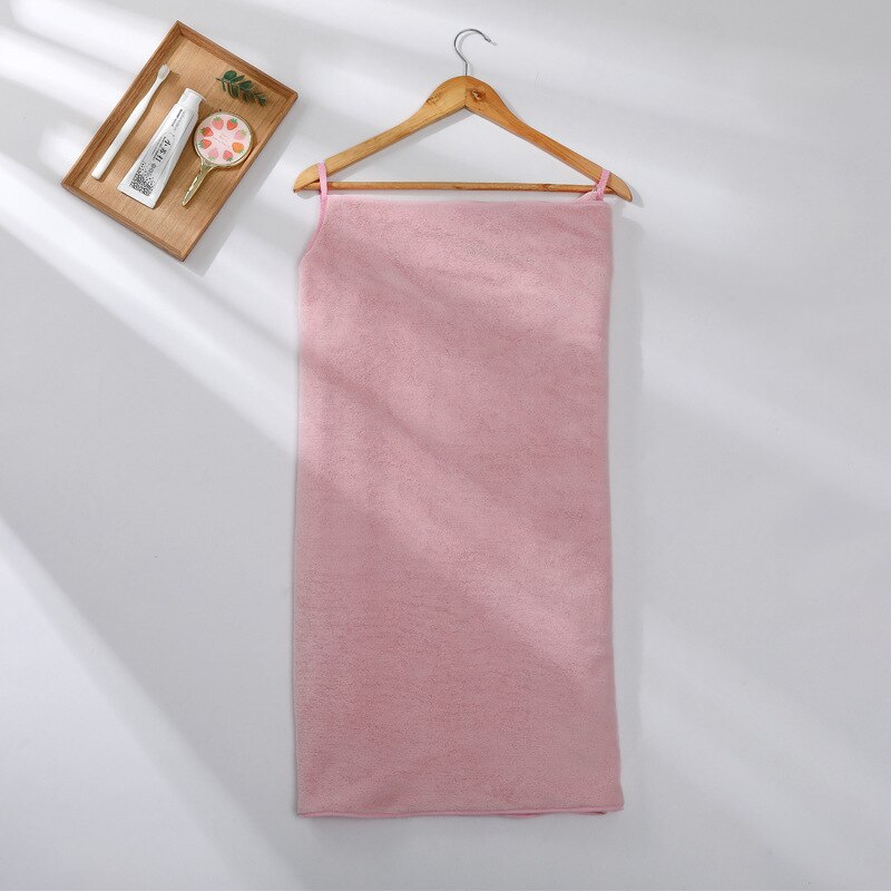 Polyester Coral Velvet Sling Bath Towel Woman Summer Thicken Wearable Bathing Towels Soft Comfortable Decorations Household: Pink